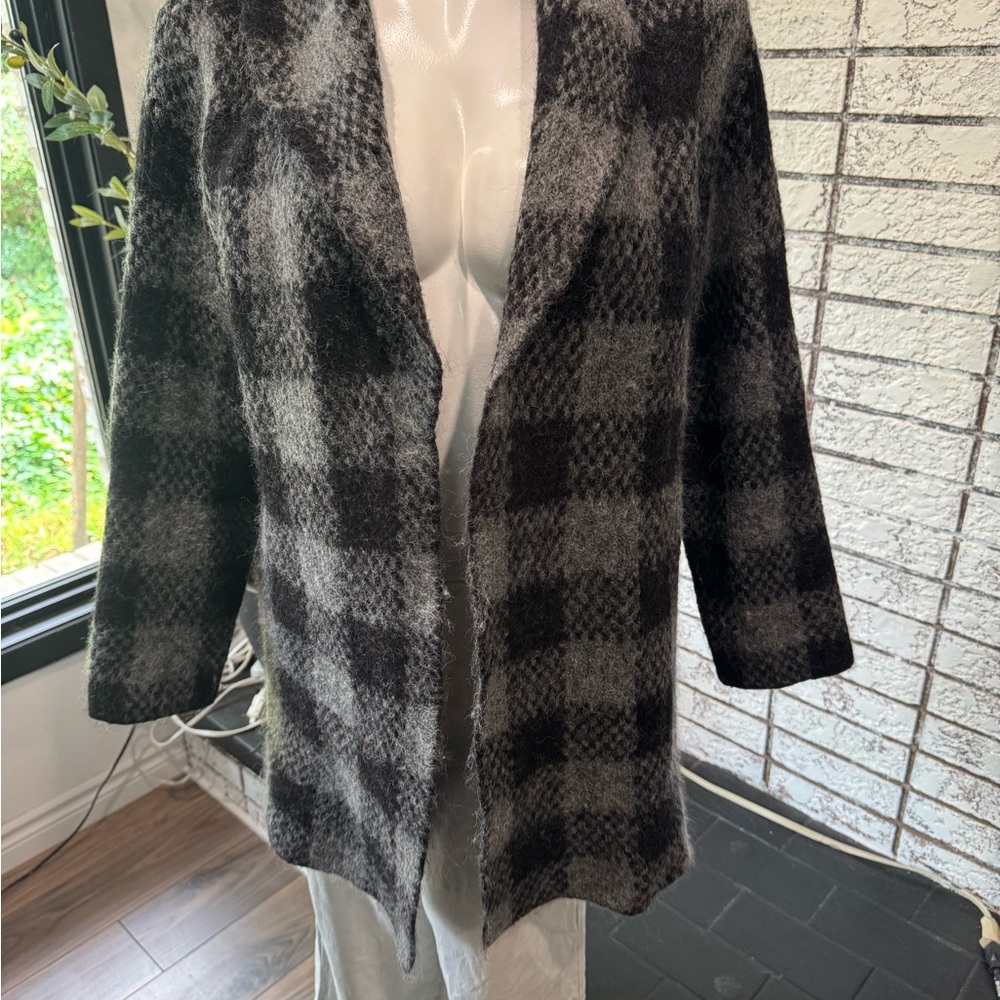 Plaid Open Front Cardigan
